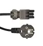 Noxion GST-Compatible Câble d’alimentation - Femelle + Schuko Europlug - Noir 1.5m - 3 pole 0.75mm2